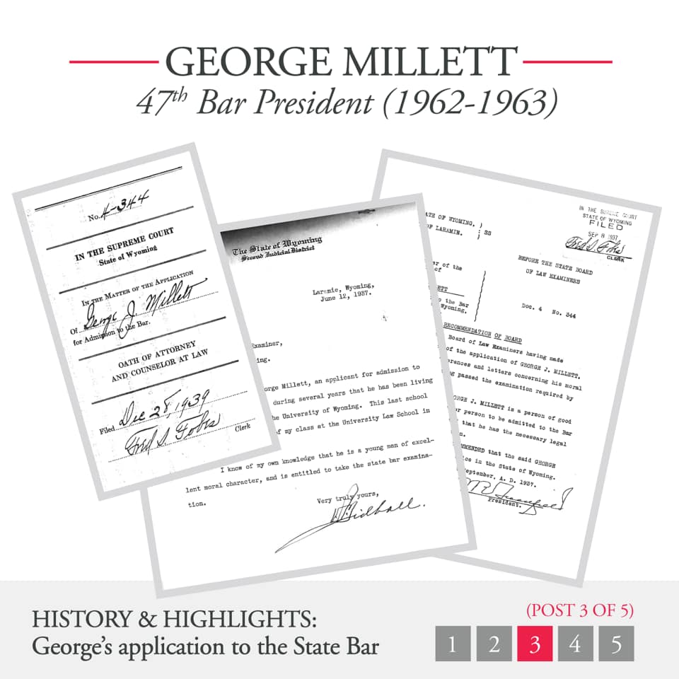 George Millett 47th Bar President (1962-1963) Documents