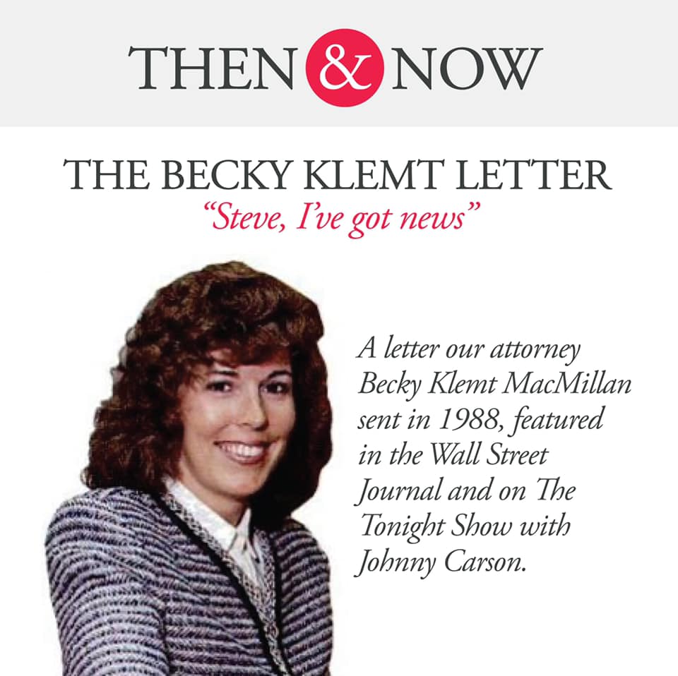 Then&Now: The Becky Klemt Letter