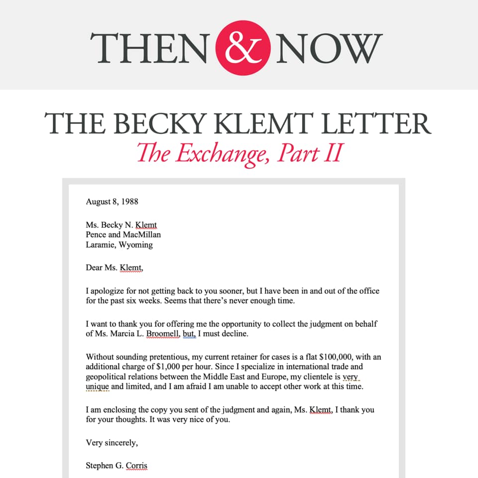 Then&Now: The Becky Klemt Letter: The Exchange, Part 2