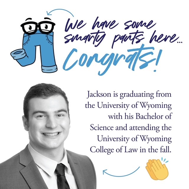 We have some smarty pants here... congrats! Jackson is graduating from UW and is attending the UW College of Law in the fall.